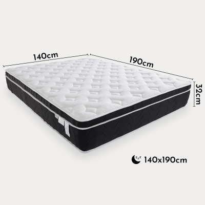 Matelas ressorts ensachés 140x190 cm épaisseur 32 cm