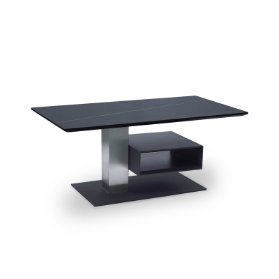 Table basse rectangulaire à plateau relevable noir et niche