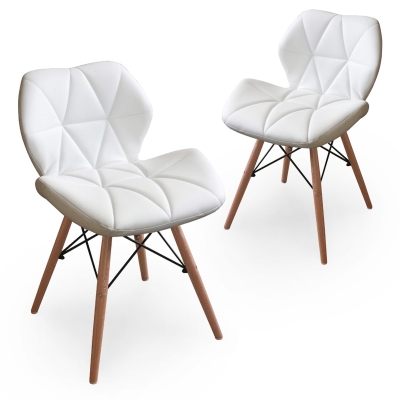 Lot de 2 chaises design blanc