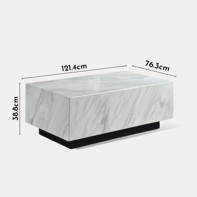 Table basse rectangulaire marbre d'ingénierie blanc