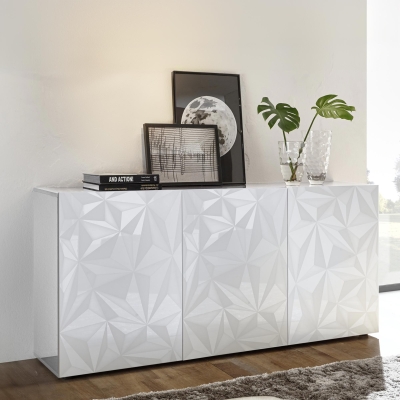 Buffet 3 portes design blanc