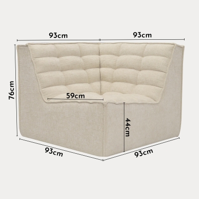 Fauteuil modulable angle réversible tissu beige