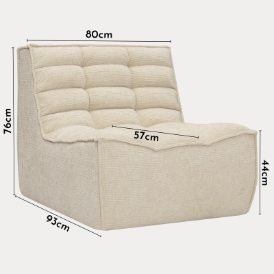 Fauteuil modulable en tissu beige