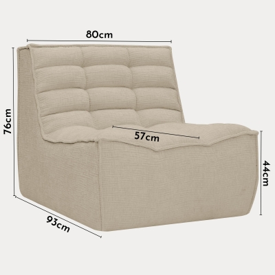 Fauteuil modulable en tissu taupe