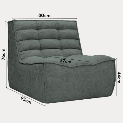 Fauteuil modulable en tissu vert