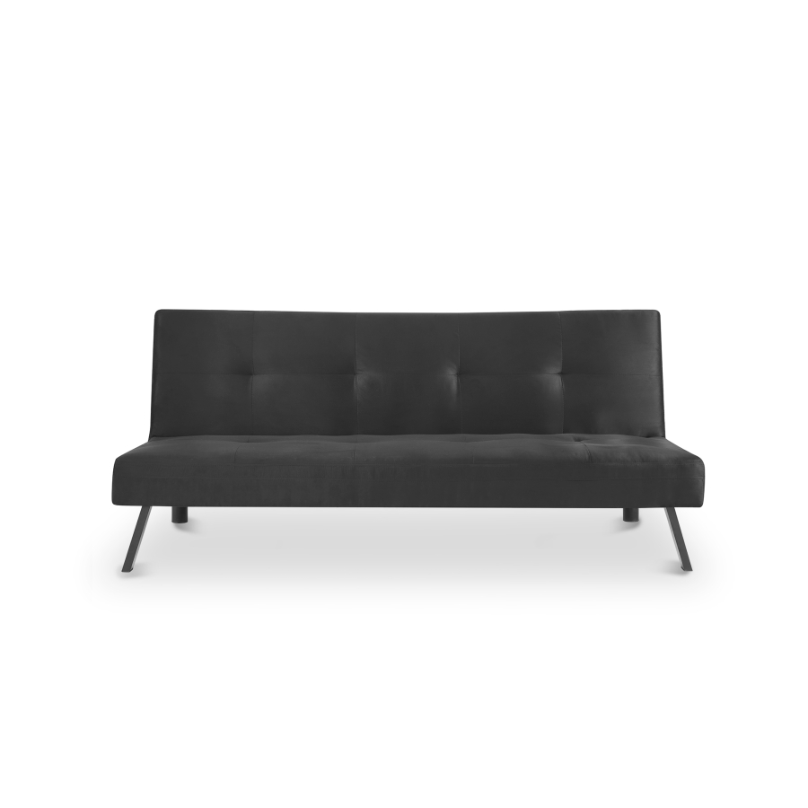 Banquette clic clac 3 places en tissu noir