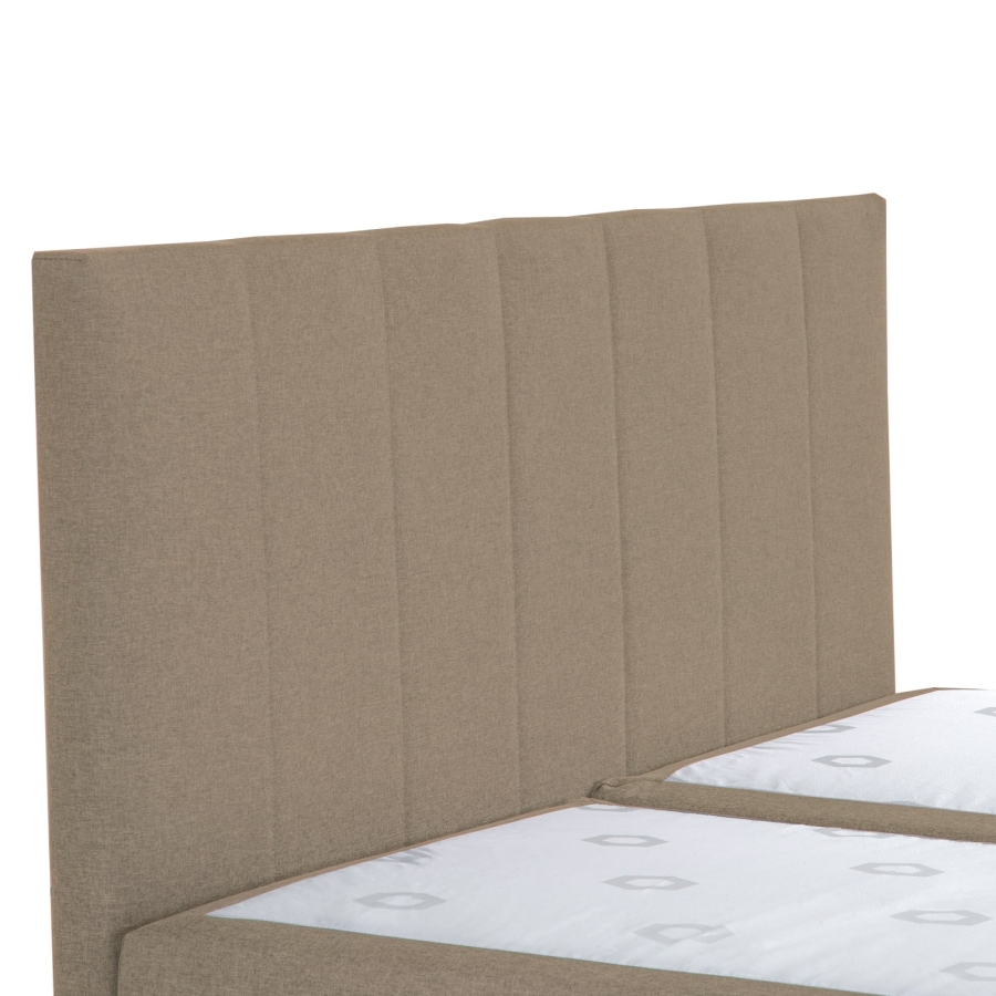 Lit boxspring 180x200 avec coffre de rangement en tissu beige