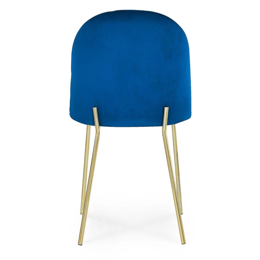 Lot de 2 chaises en velours bleu design