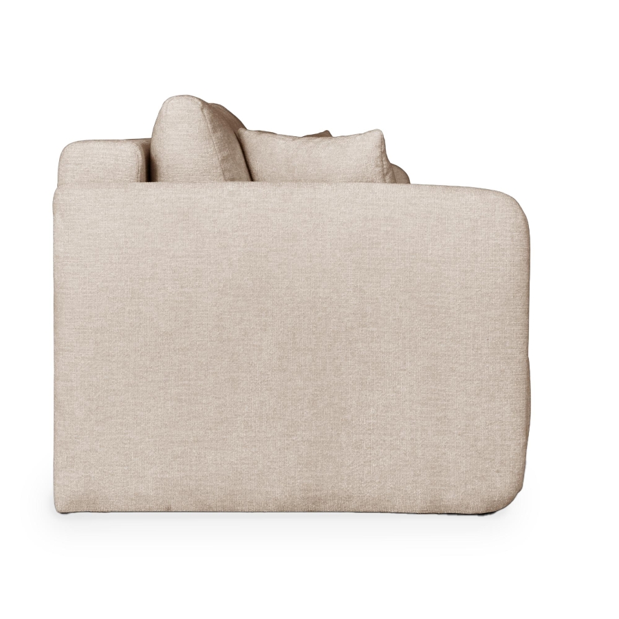 Canapé 3 places convertible avec coffre en tissu beige