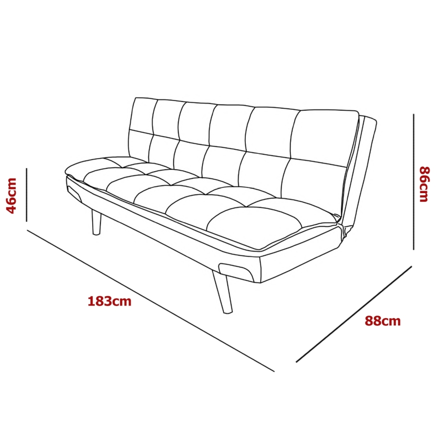 Banquette clic clac scandinave convertible en tissu gris et bleu