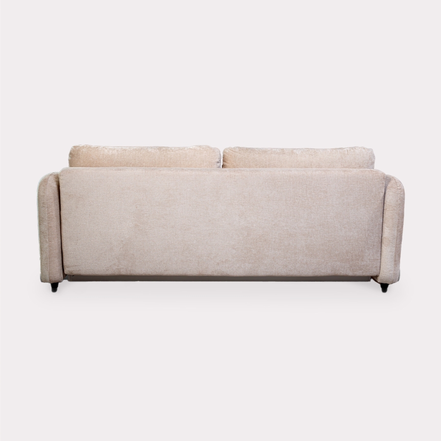 Canapé 3 places convertible avec coffre en tissu beige