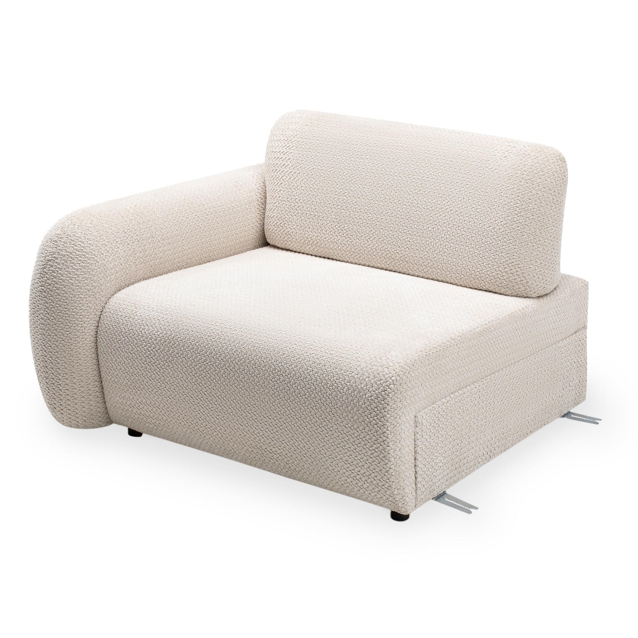 Canapé 3 places convertible assise extensible en tissu beige