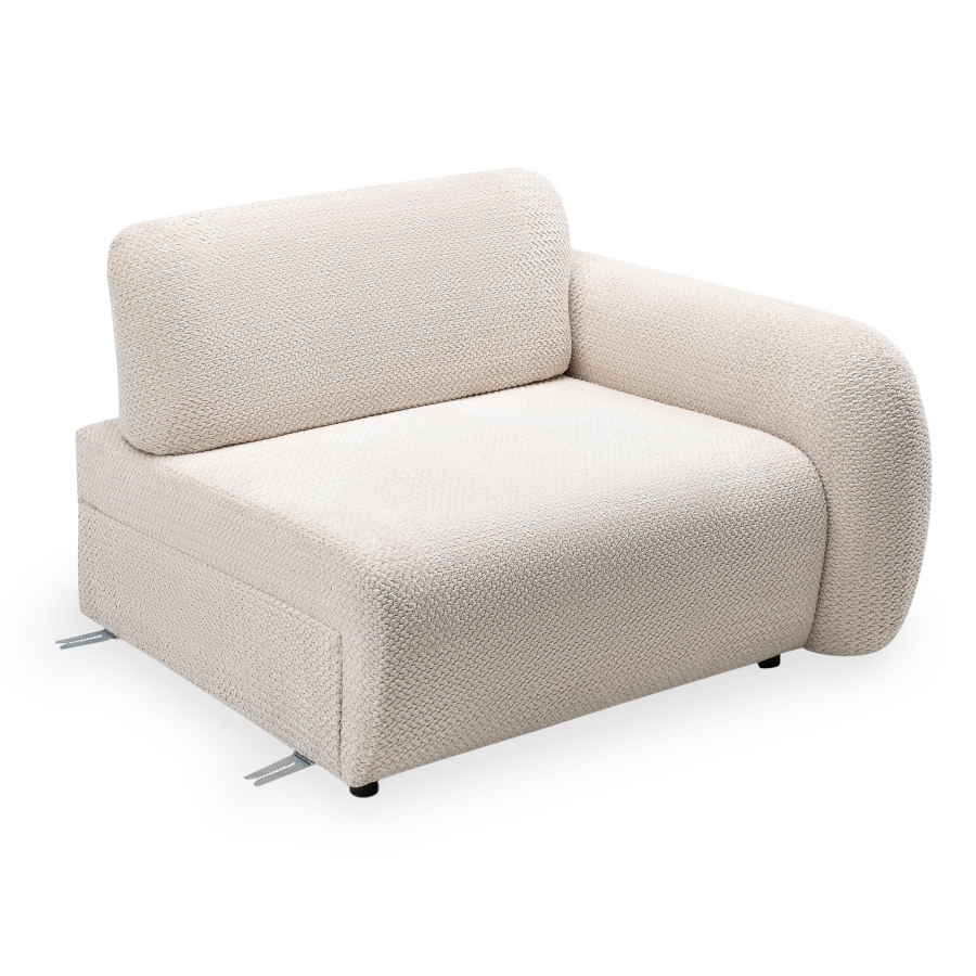 Canapé 3 places convertible assise extensible en tissu beige