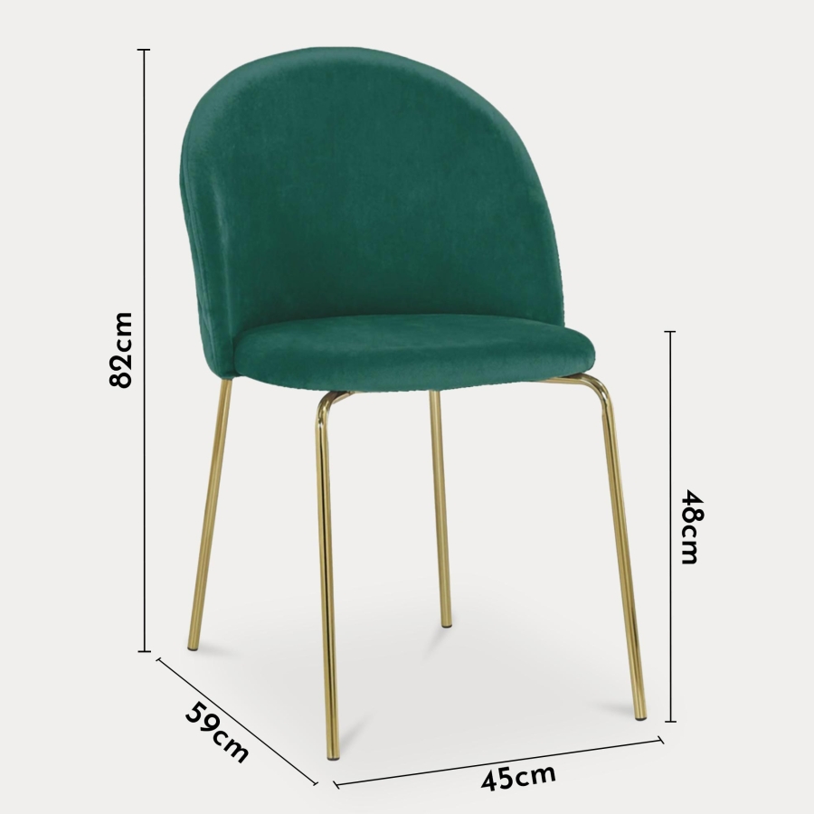 Lot de 2 chaises en velours vert