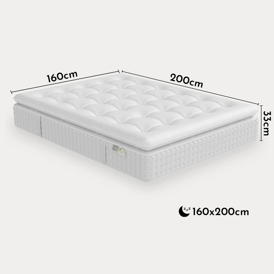 Matelas ressorts ensachés et mémoire de forme 160x200 cm