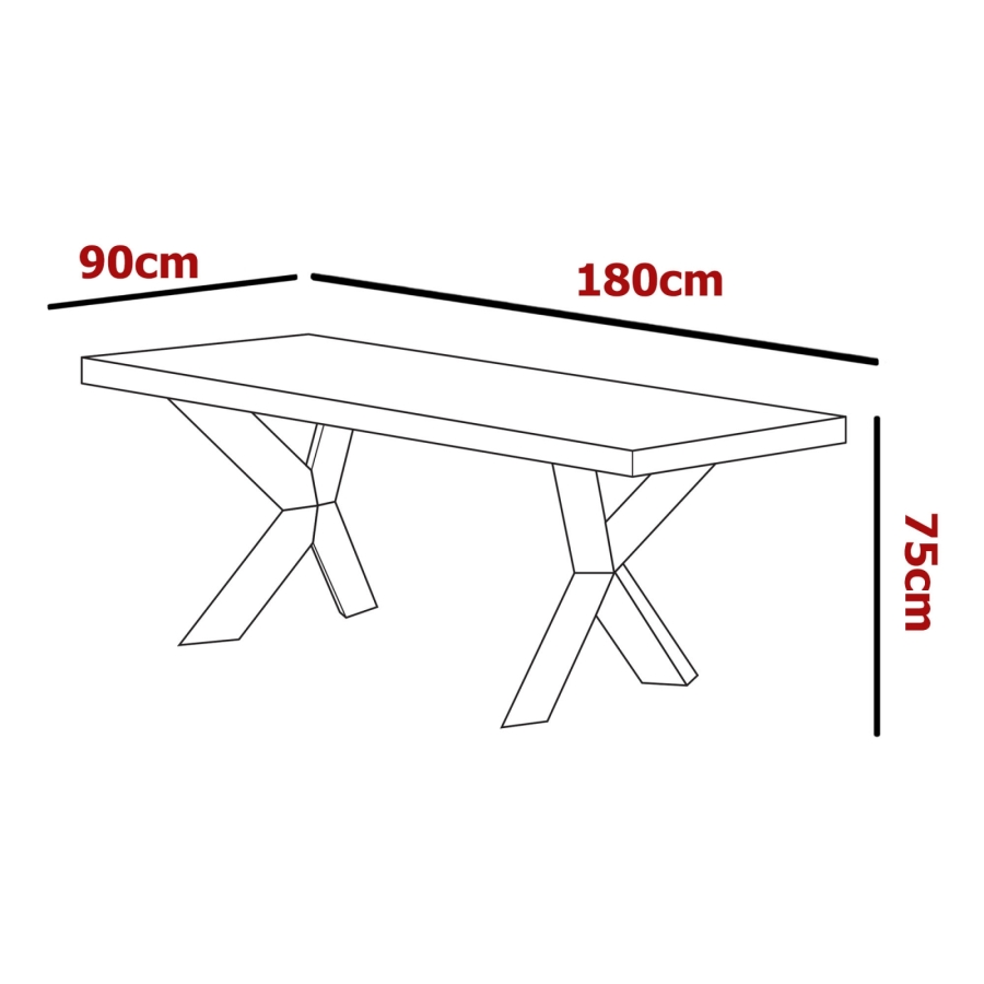 Table à manger en bois et métal piétement design 6 personnes