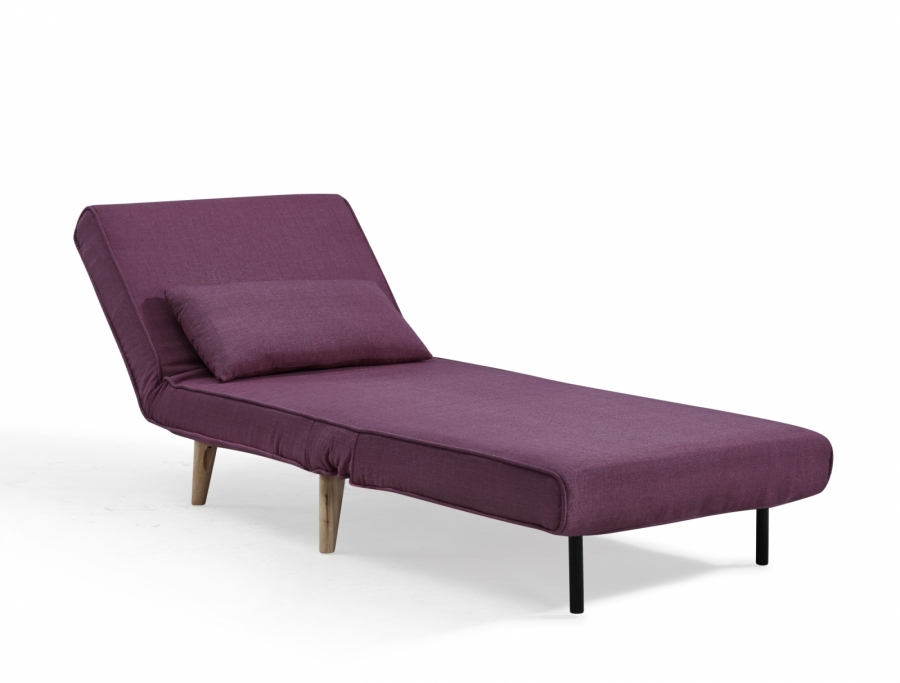 Fauteuil convertible en tissu violet