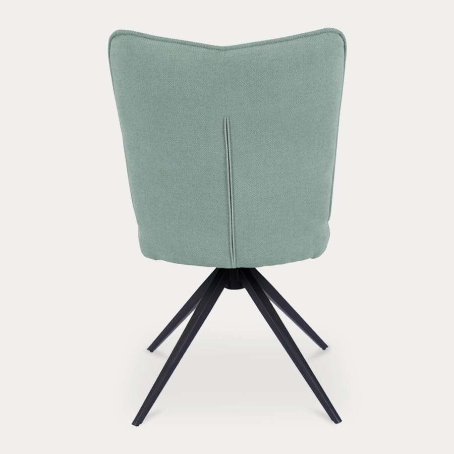 Lot de 2 chaises en tissu vert pieds métal noir