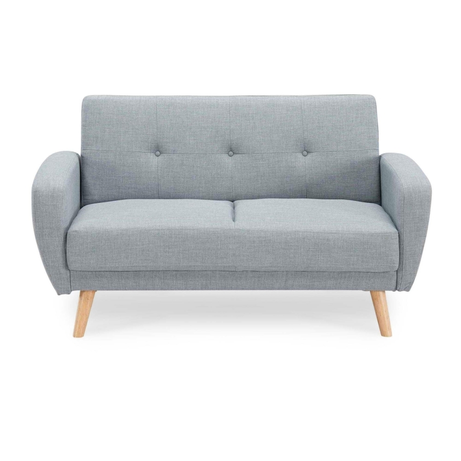 Ensemble canapé convertible gris avec pouf