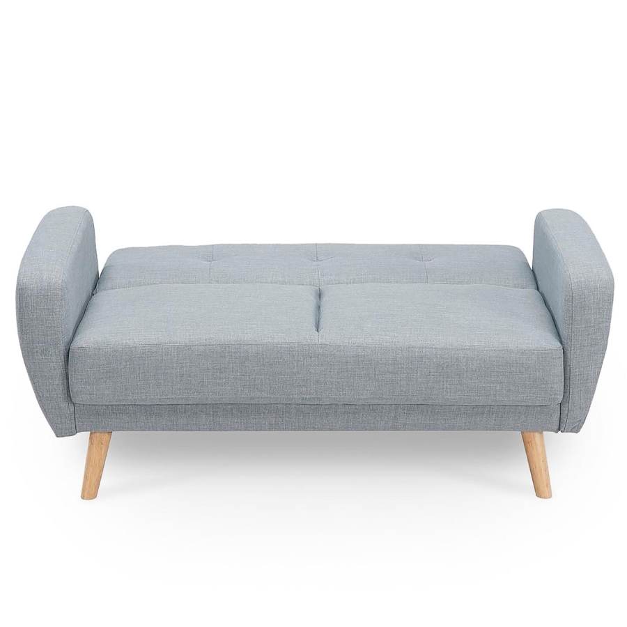 Ensemble canapé convertible gris avec pouf