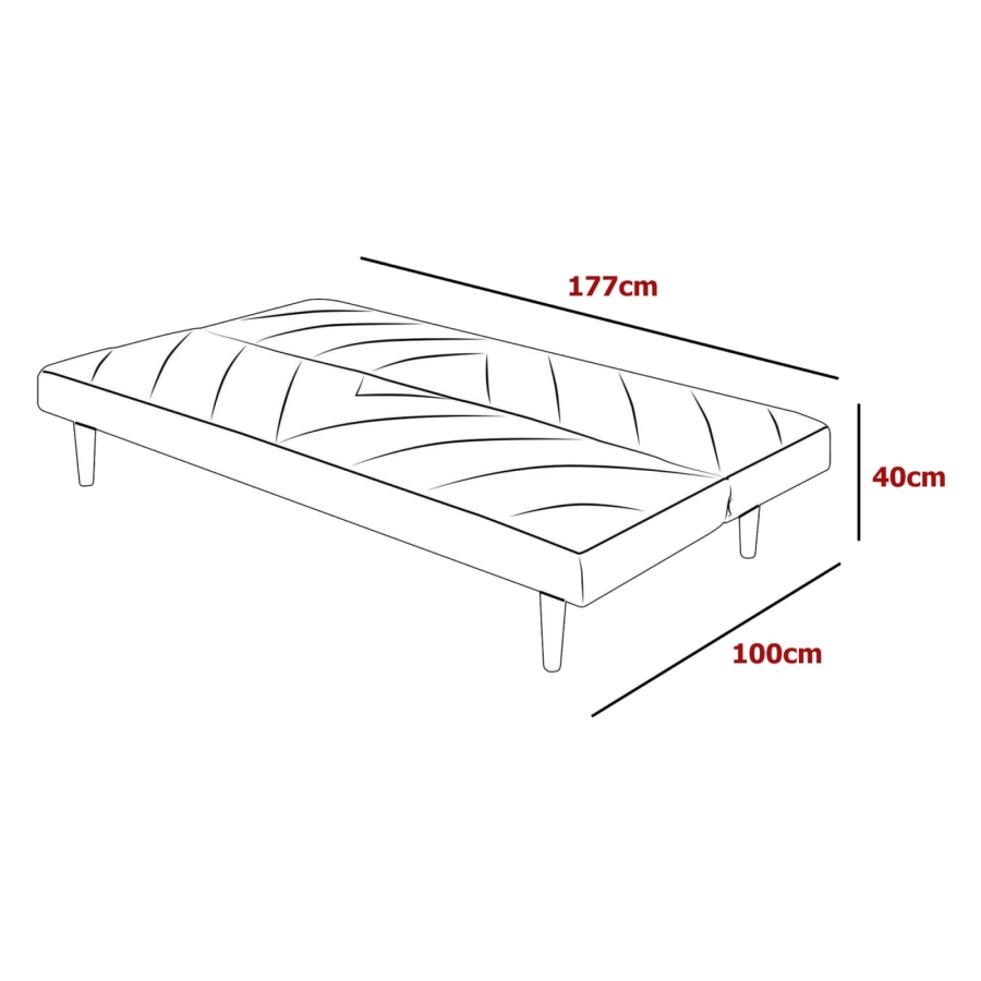 Banquette clic clac scandinave en tissu jaune