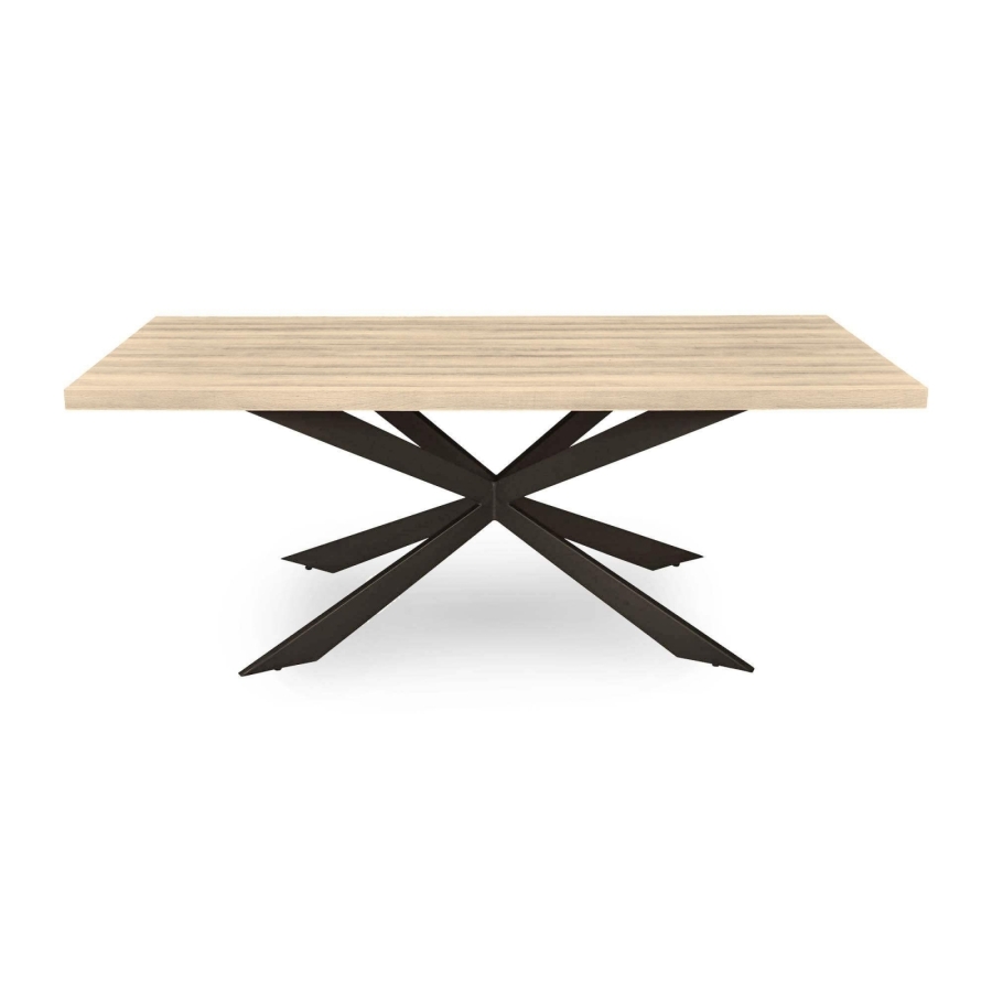 Table à manger en bois et métal pieds design 6 personnes