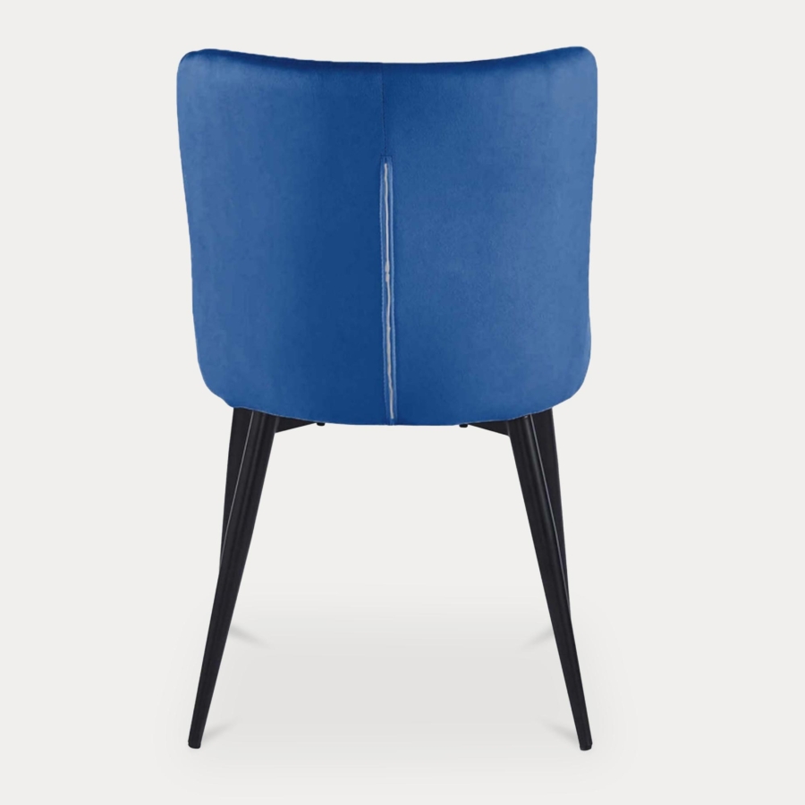 Lot de 2 chaises capitonnées en velours bleu