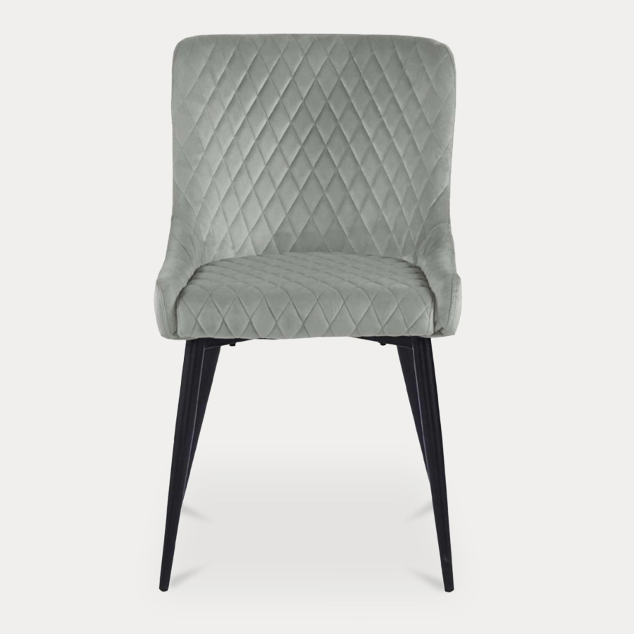 Lot de 2 chaises capitonnées en velours gris