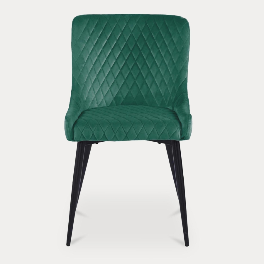 Lot de 2 chaises capitonnées en velours vert