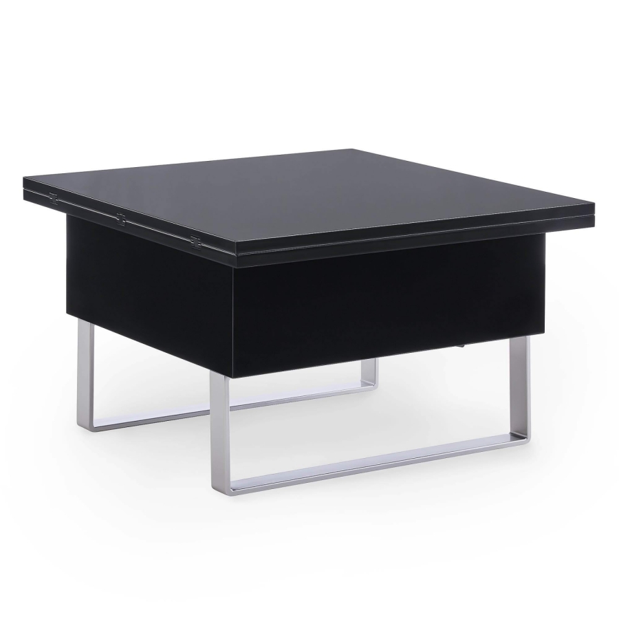 Table basse multifonction relevable laqué Noir