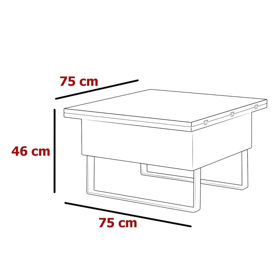 Table basse multifonction relevable laqué Noir